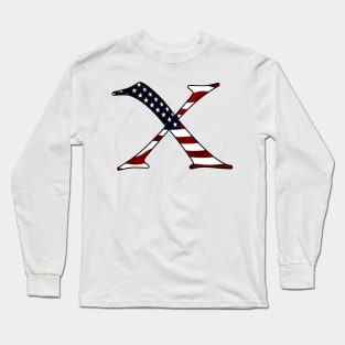 America US USA Flag America X Long Sleeve T-Shirt